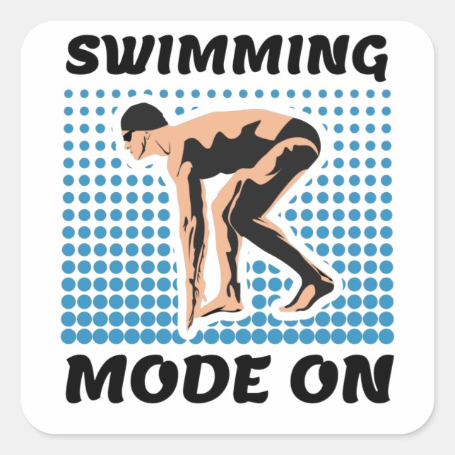 Schwimmbad auf - Pool Lover Quadratischer Aufkleber (Vorderseite)