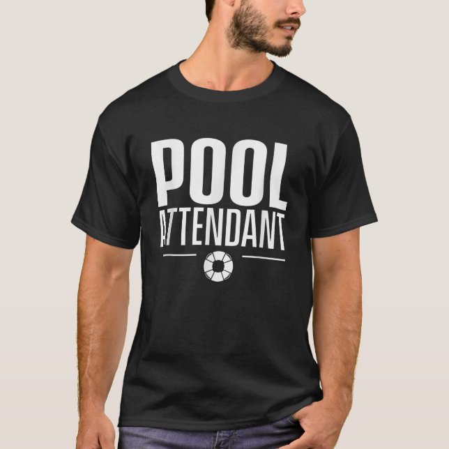 Schwimmbad aufmerksam Rettungsschwimmer Redewendun T-Shirt (Vorderseite)