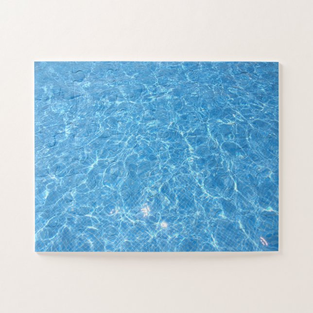 Schwimmbad Blue Water Aqua-Vorlage Puzzle (Horizontal)