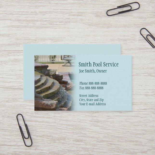 Schwimmbad Business Card Visitenkarte (Vorderseite/Rückseite Beispiel)