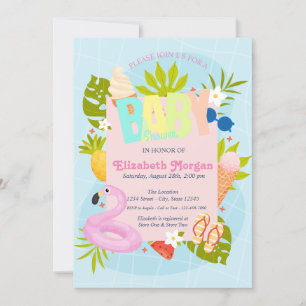 Schwimmbad Eiscreme Baby Shower Einladung
