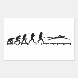Schwimmbad Evolution Sport Art Rechteckiger Aufkleber