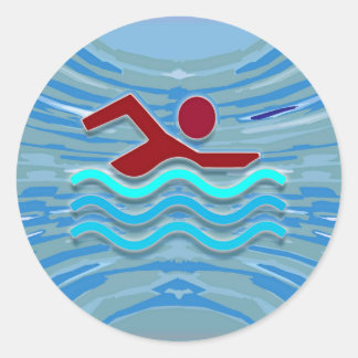 Schwimmbad Fitness NVN254 Schwimmbad Runder Aufkleber