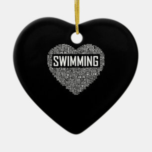 Schwimmbad Herzbus Schwimmer Geschenk schwimmen Lo Keramik Ornament