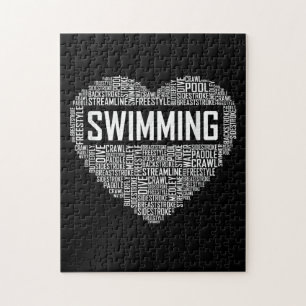 Schwimmbad Herzbus Schwimmer Geschenk schwimmen Lo Puzzle