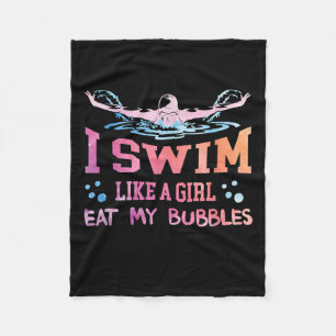 Schwimmbad - ich schwimme wie ein Mädchen Fleecedecke