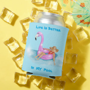 Schwimmbad in Hot Pink Flamingo Float, C Dosenkühler