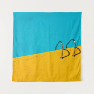 Schwimmbad mit Leiter aus nicht rostendem Stahl Wandteppich