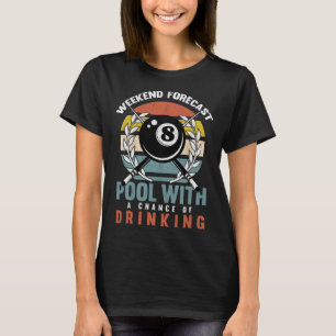 Schwimmbad mit Umkleidekabine mit 8 Billard. T-Shirt