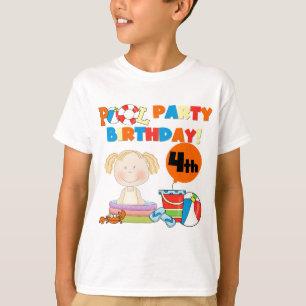 Schwimmbad Party 4. Geburtstag Tshirts und Geschen