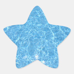 Schwimmbad Party Elegantes Blue Water Template Stern-Aufkleber