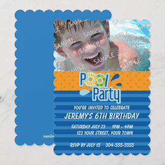 Schwimmbad Party Geburtstag Einladung