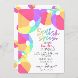 Schwimmbad Party Geburtstag Einladung