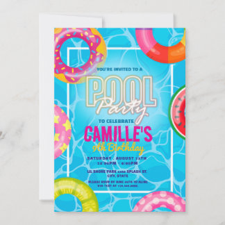 Schwimmbad Party Geburtstag Einladung