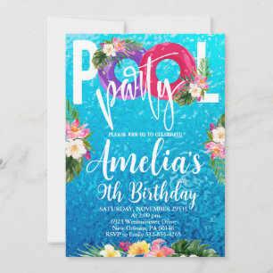 Schwimmbad Party Geburtstag, Party, jedes Alter Einladung