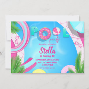 Schwimmbad Party Geburtstag   Pool-Party Einladung