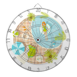 Schwimmbad Party Mädchen in Bikini Sommerstrand Dartscheibe