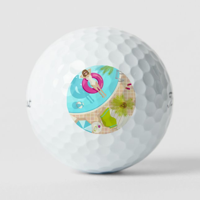 Schwimmbad Party Mädchen in Bikini Sommerstrand Golfball (Vorderseite)