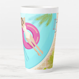 Schwimmbad Party Mädchen in Bikini Sommerstrand Milchtasse