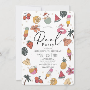 Schwimmbad Party Sommerschwimmerin Geburtstag Einladung