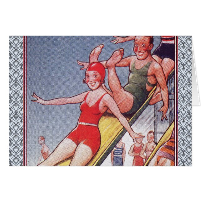 Schwimmbad Party Vintag Schwimmbad Sommer (Vorderseite (Horizontal))