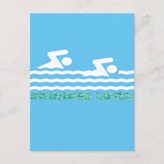 Schwimmbad Postkarte (Vorderseite)