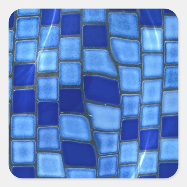 Schwimmbad Quadratischer Aufkleber (Vorderseite)