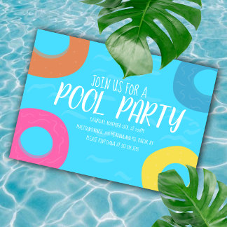 Schwimmbad Ring Party Geburtstag jedes Alters Einl Einladung