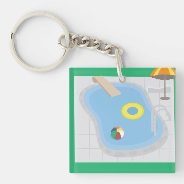 Schwimmbad Schlüsselanhänger (Vorderseite)