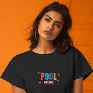 Schwimmbad Sommertypografie schwarze Mama T - Shir T-Shirt