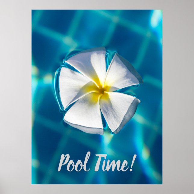 Schwimmbad Sparklasswasser mit Blume Geschenk Poster (Vorne)