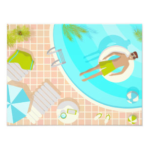 Schwimmbad Typ auf tropischen Sommerurlaub am Stra Fotodruck