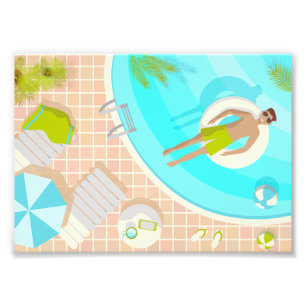 Schwimmbad Typ auf tropischen Sommerurlaub am Stra Fotodruck
