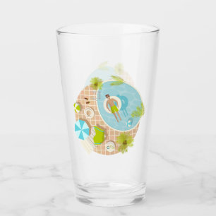 Schwimmbad Typ auf tropischen Sommerurlaub am Stra Glas