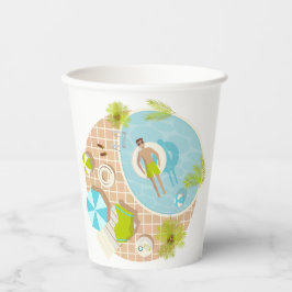 Schwimmbad Typ auf tropischen Sommerurlaub am Stra Pappbecher