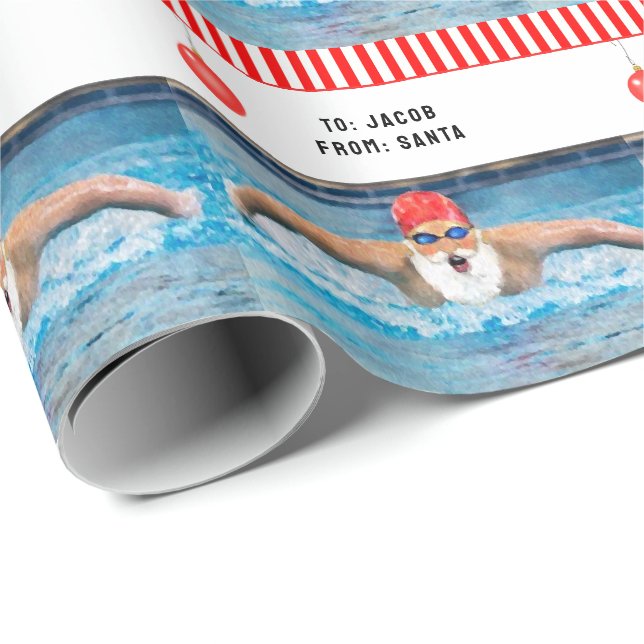Schwimmbad Urlaub Geschenk Geschenkpapier (Rolleneckpunkt)