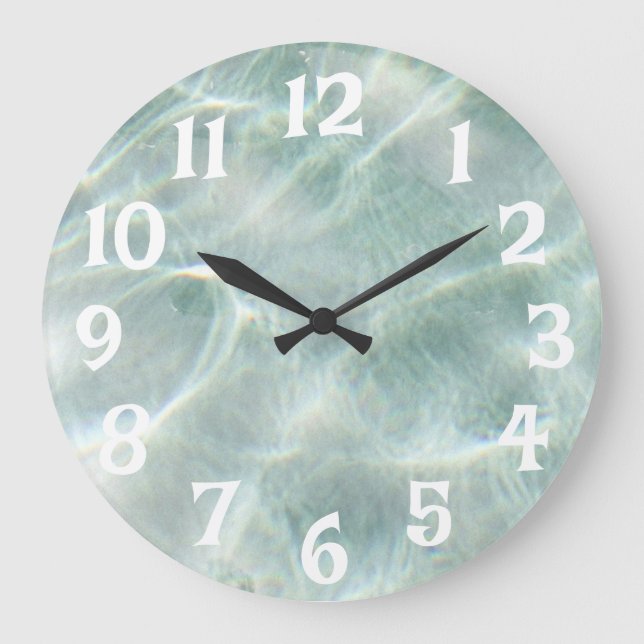 Schwimmbad Wasser Große Wanduhr (Vorderseite)