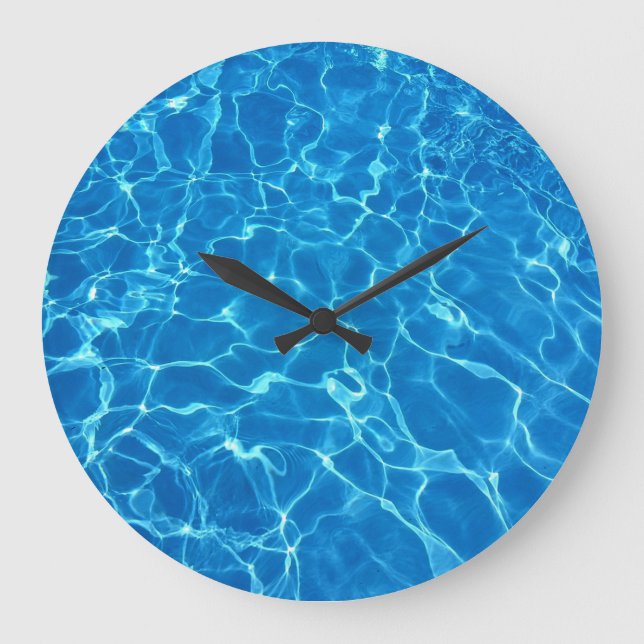 Schwimmbad Wasser Große Wanduhr (Vorderseite)