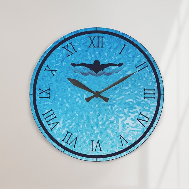 Schwimmbad Wasser Große Wanduhr (Von Creator hochgeladen)