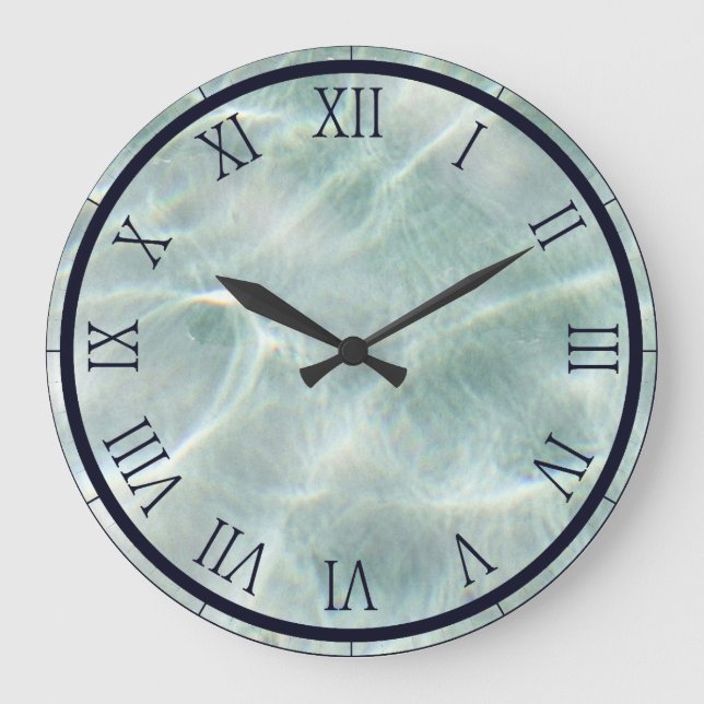 Schwimmbad Wasser Große Wanduhr (Vorderseite)