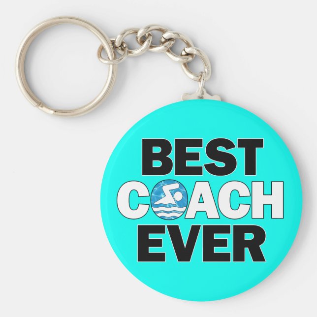 Schwimmbäder BEST COACH EVER Schwimmteam Schlüsselanhänger (Vorne)