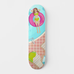 Schwimmbäder im Bikini Sommer Skateboard