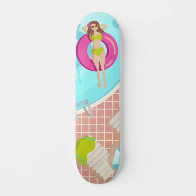 Schwimmbäder im Bikini Sommer Skateboard (Vorderseite)