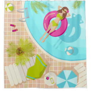 Schwimmbäder in Bikini Sommerstrand Duschvorhang