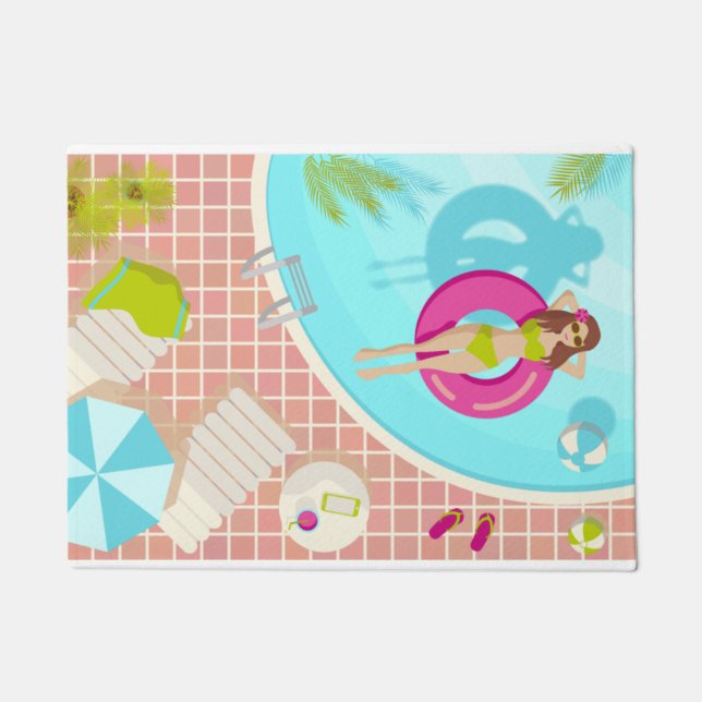 Schwimmbäder in Bikini Sommerstrand Fußmatte (Vorderseite)