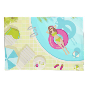Schwimmbäder in Bikini Sommerstrand Kissenbezug