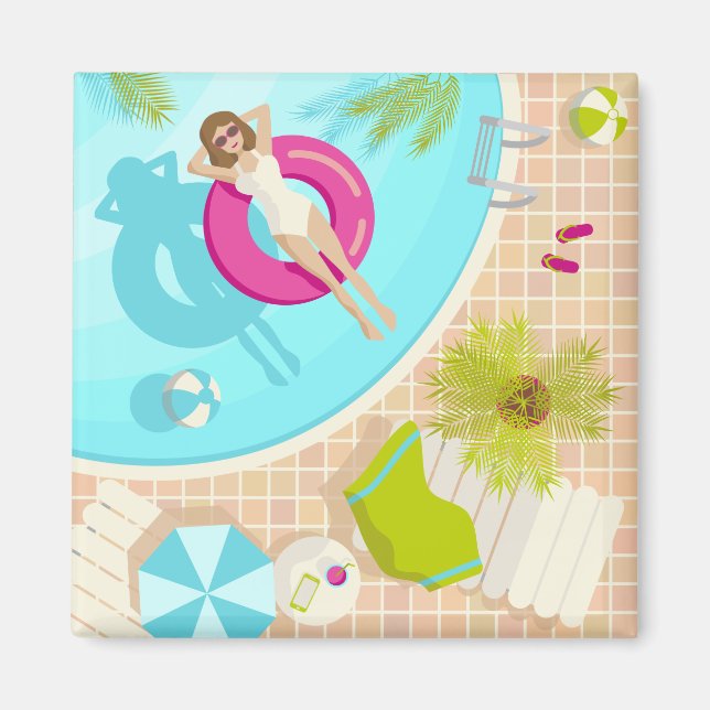 Schwimmbäder in Bikini Sommerstrand Magnet (Vorne)