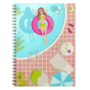 Schwimmbäder in Bikini Sommerstrand Notizblock
