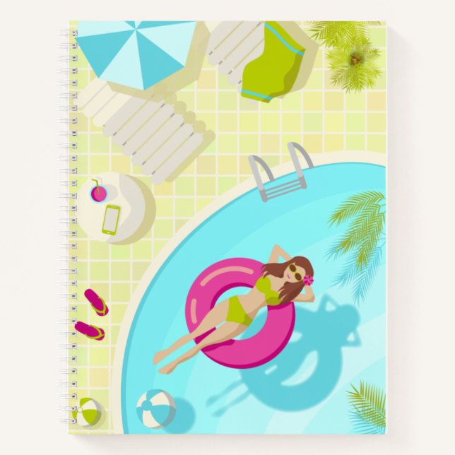 Schwimmbäder in Bikini Sommerstrand Notizbuch (Vorderseite)