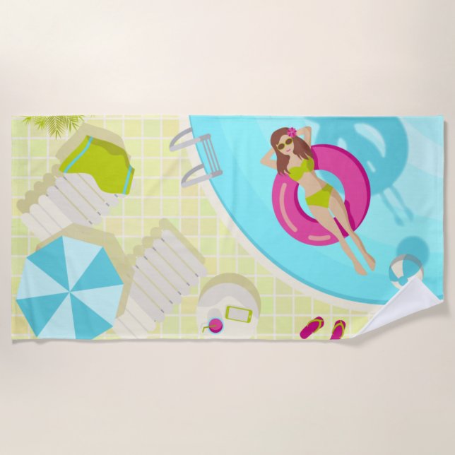Schwimmbäder in Bikini Sommerstrand Strandtuch (Vorderseite)
